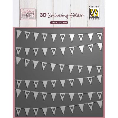 Nellie's Choice 3D Embossing Folder - Banners